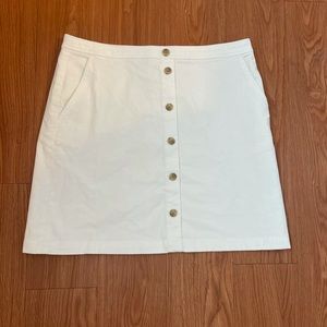 J. Crew white button up skirt